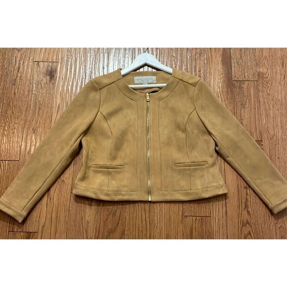 Marc New York Tan faux suede full zip jacket xl - Picture 9 of 9